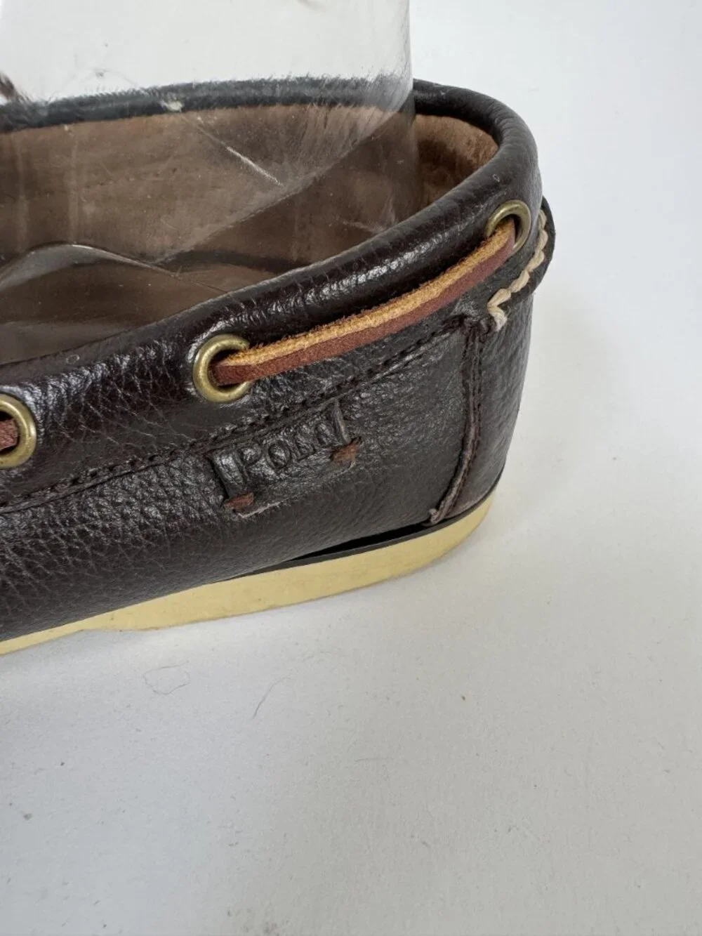 Polo Ralph Lauren Bienne II Mens Leather Boat Shoes Brown 9.5D Casual Comfort Du